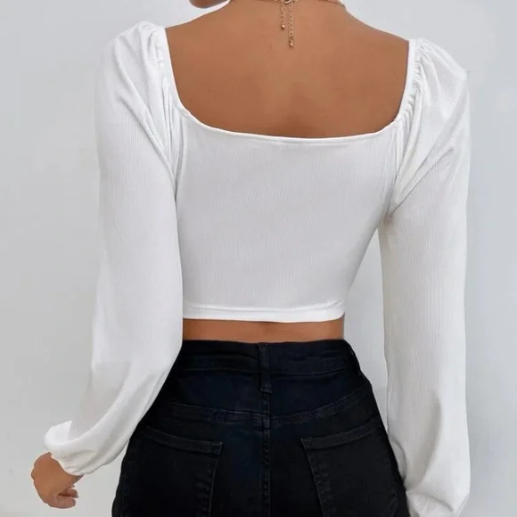 Lantern sleeve crop - Picture 2 of 7